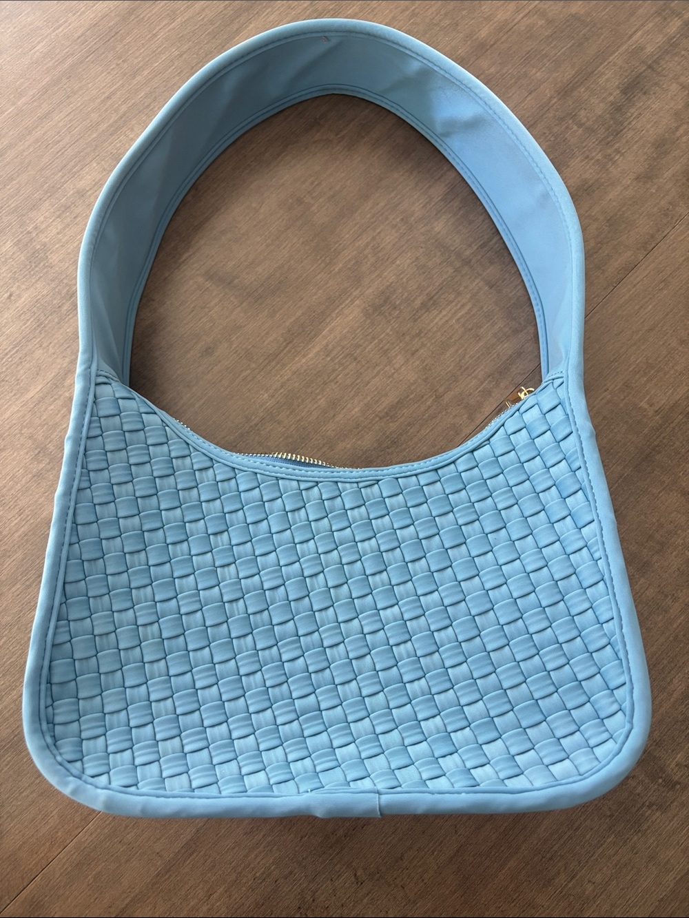 Anthropologie Woven Light Blue Shoulder Bag